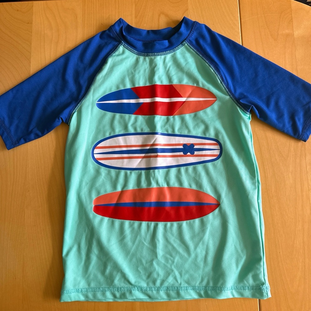 Sporto Blue and Green Kids Swim Rashguard